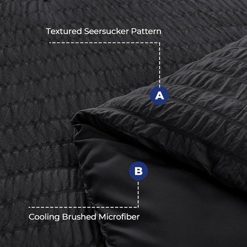 HYMOKEGE Black Twin Comforter Set - 5-Piece All-Season Luxury Bedding in a Bag with Sheets & Pillowcase