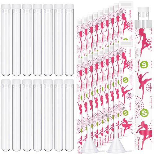 Copkim 38 Pcs Tampon Tube Set Included Plastic Travel Tube Containers for Women Tampon Reusable Wrappers(Sports Style)
