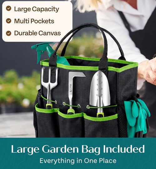 GROWIT Heavy Duty Gardening Tools Set - Durable & Ergonomic Gifts for Gardeners | Perfect for Men & Women