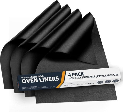 Heavy Duty Oven Liners by [Brand Name] - 4 Pack Non-Stick Mats, 17”x25” | BPA & PFOA Free Kitchen Accessory