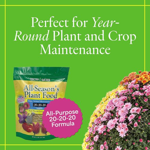 Grow More All-Season Plant Food - 20-20-20 Water Soluble Fertilizer for Houseplants & Gardens | 5lbs