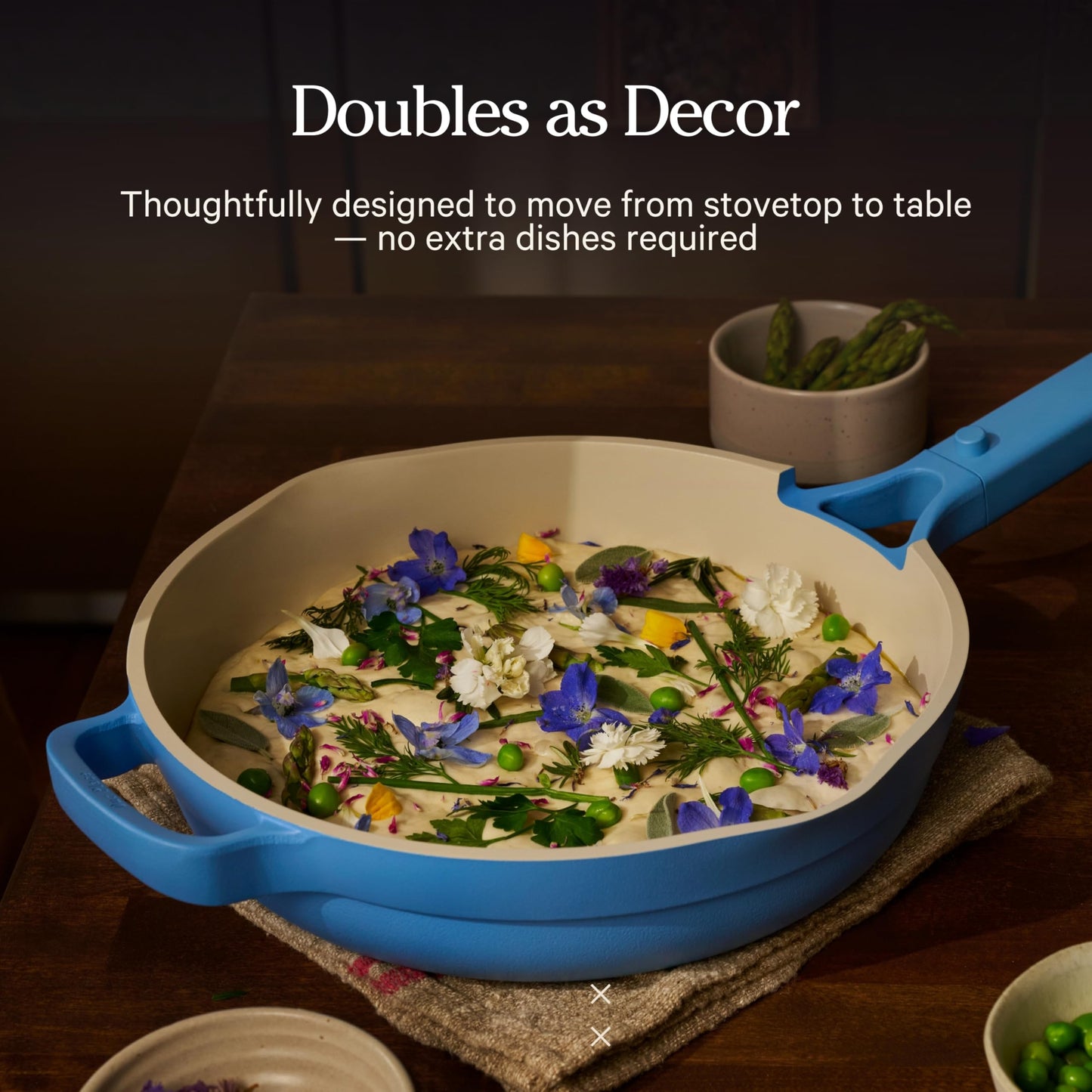 Our Place Always Pan 2.0-10.5” (2.6 Qt) Nonstick, Toxin-Free Ceramic Cookware | Patented 10-in-1 Aluminum Frying & Sauté Pan | Safe for Oven, Induction & All Cooktops up to 450°F | Forget-Me-Not Blue