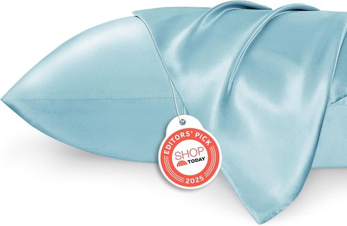 Bedsure Satin Pillowcases - Luxurious Silk-Like Queen Size Set of 2 | Aqua, 20x30 Inches, Envelope Closure