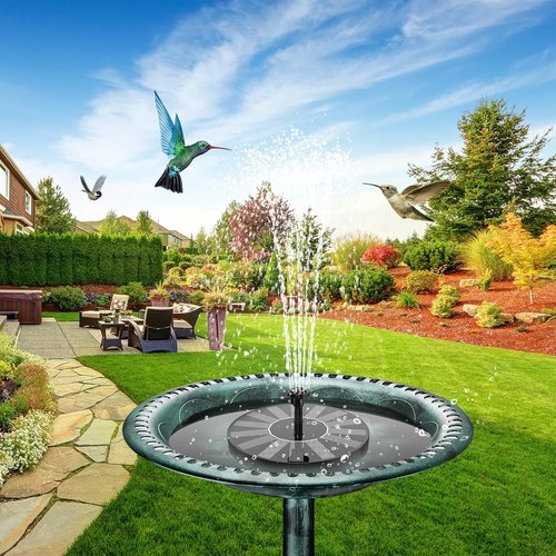 AISITIN Solar Bird Bath Fountain Pump - 6 Nozzles for Outdoor Gardens, Ponds & Pools | Solar Powered Water Feature