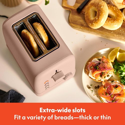 Bella 2 Slice Toaster - 6 Shade Settings, Reheat & Bagel Functions, Removable Crumb Tray, 900W - Blossom