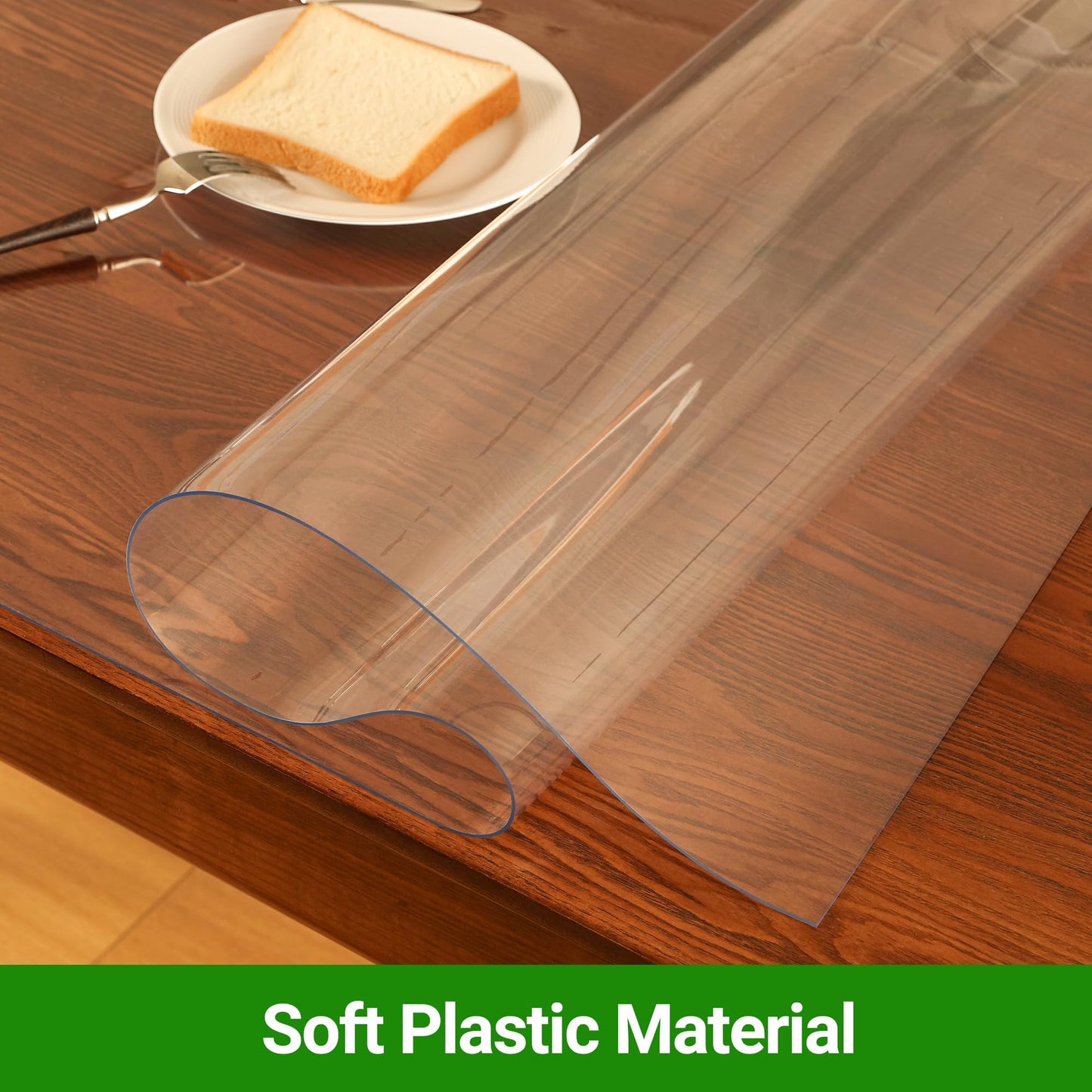 ETECHMART Clear Plastic Table Cover Protector Rectangle 40 x 78'', 2.0mm Thick Waterproof Transparent Table Protector for Dining Table, Non-Slip Heat Resistant Clear Desk Mat for Kitchen Office