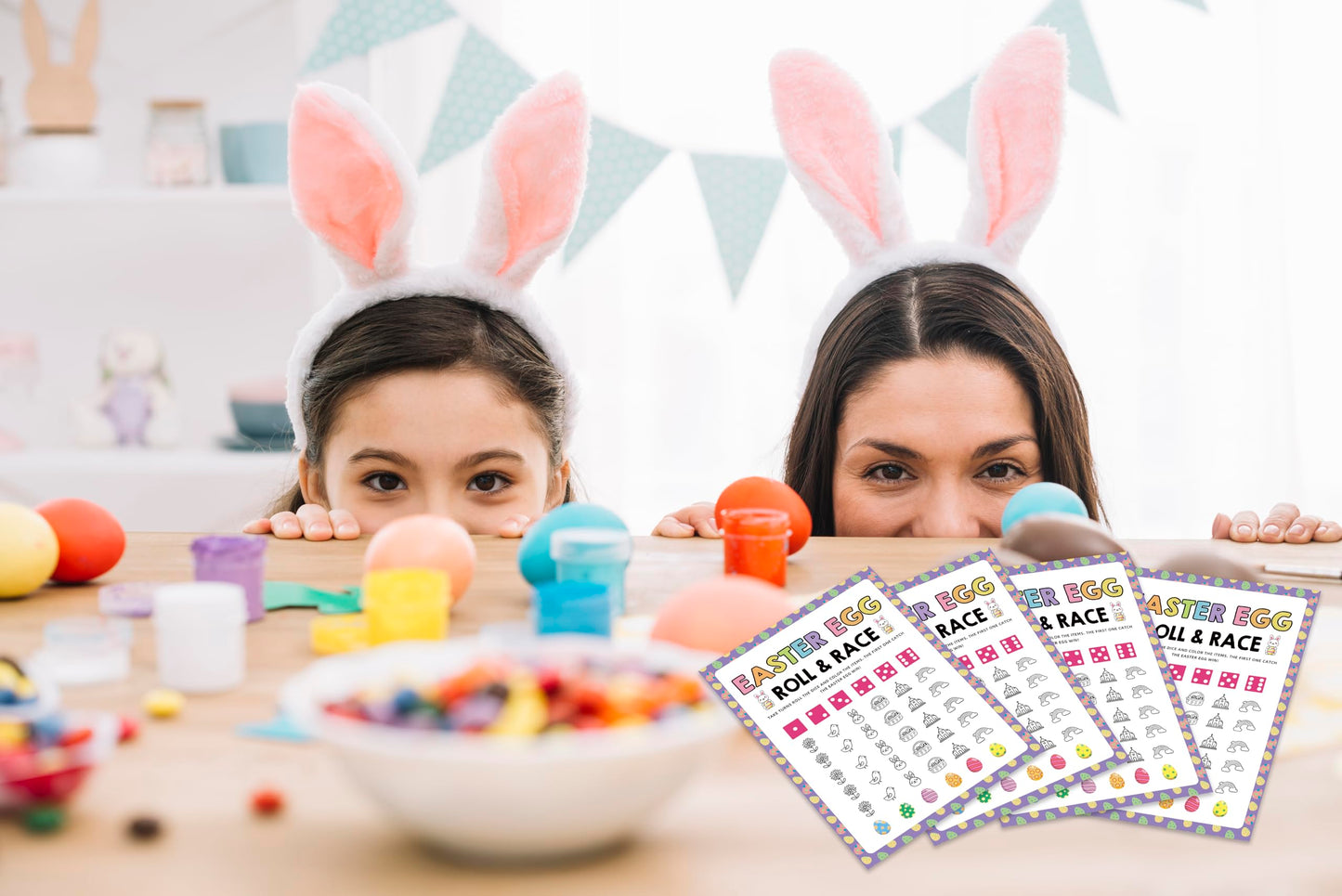 Xeqej 25 Easter Egg Roll Dice Game Cards, Easter Family Games, Easter Egg Games, Roll A Dice Activity, Easter Party Supplies, Easter Party Favors, Family Activities, Fun Group Game for Family-1