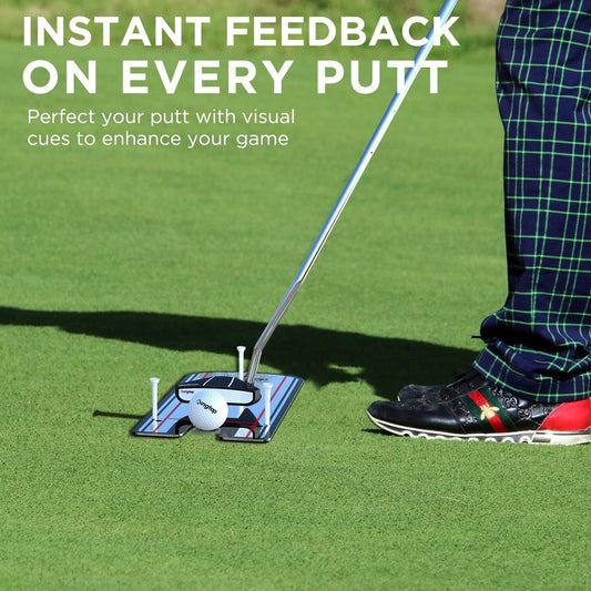 KINGTOP Classic Golf Putting Mirror - Portable Alignment Putting Training Aids for Consistency & Accuracy - Ideal for Indoor | Outdoor Practice, with Carry Bag and Golf Tees