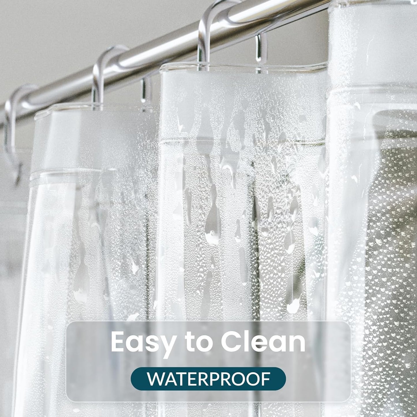 Titanker Clear Shower Curtain Liner - Waterproof PEVA Plastic | 72 x 72 Inches with Magnets & Rustproof Grommets