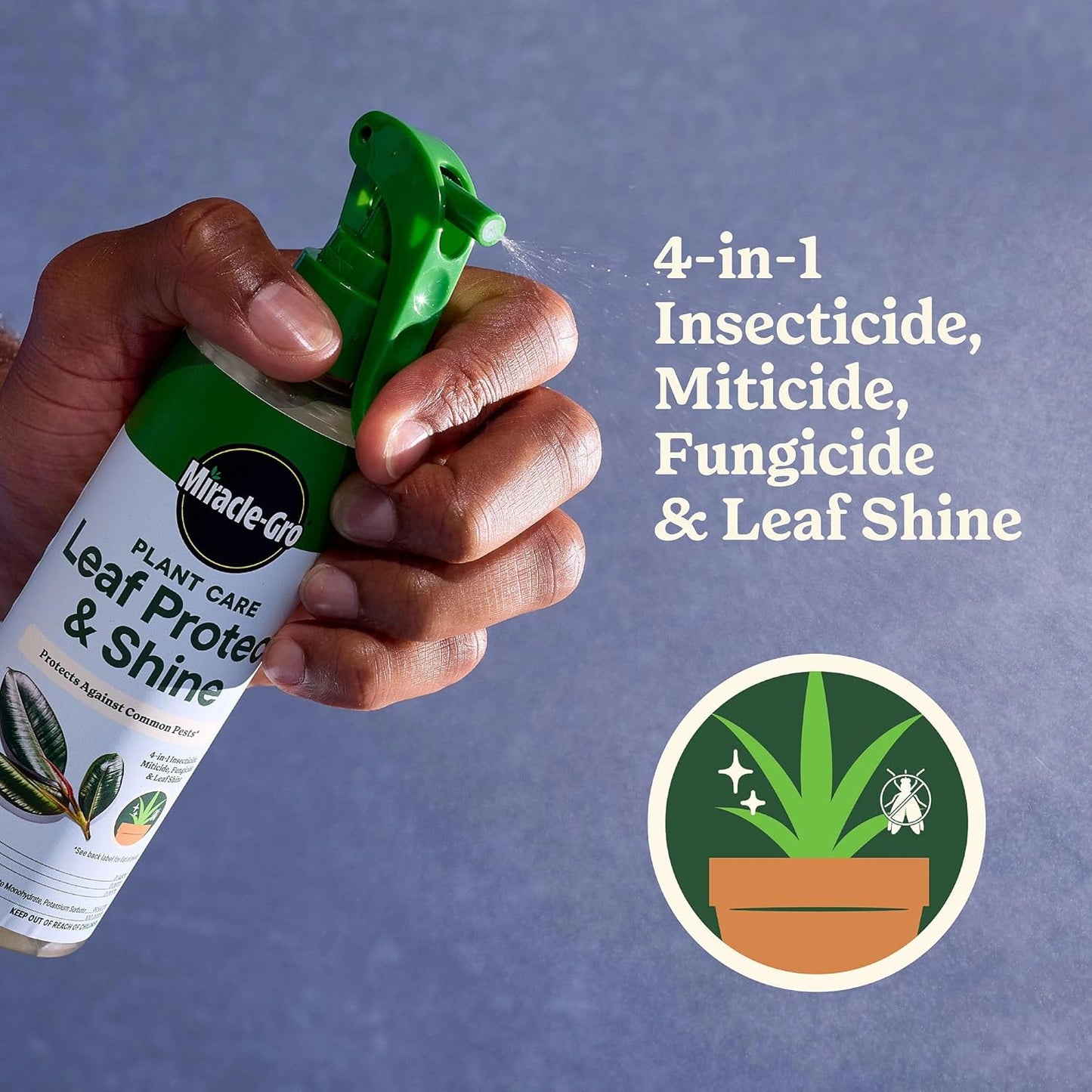 Miracle-Gro Leaf Protect & Shine Spray - 4-in-1 Insecticide, Miticide, Fungicide | 8 fl. oz., 2-Pack