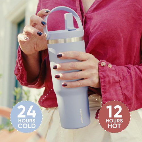 Hydrapeak Nomad 32 oz Tumbler with Handle and Straw Lid, Leakproof, Double Insulated, 32oz Cup Stainless Steel (ST-Latte)