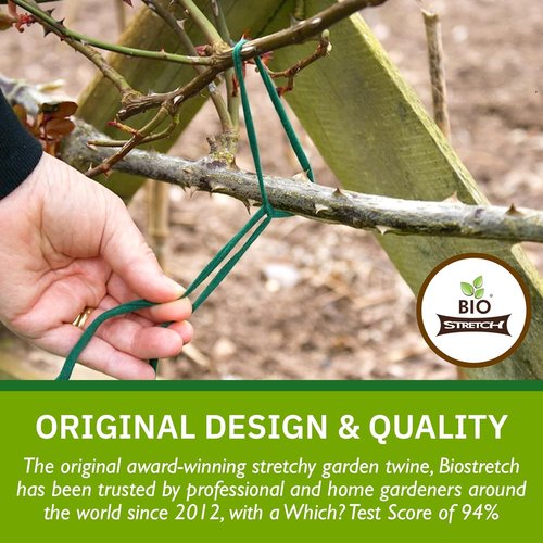 Bio-Stretch Garden Plant Ties - Strong, Stretchy Cut-to-Length Tape for Climbing Plants | 65 ft (20M)