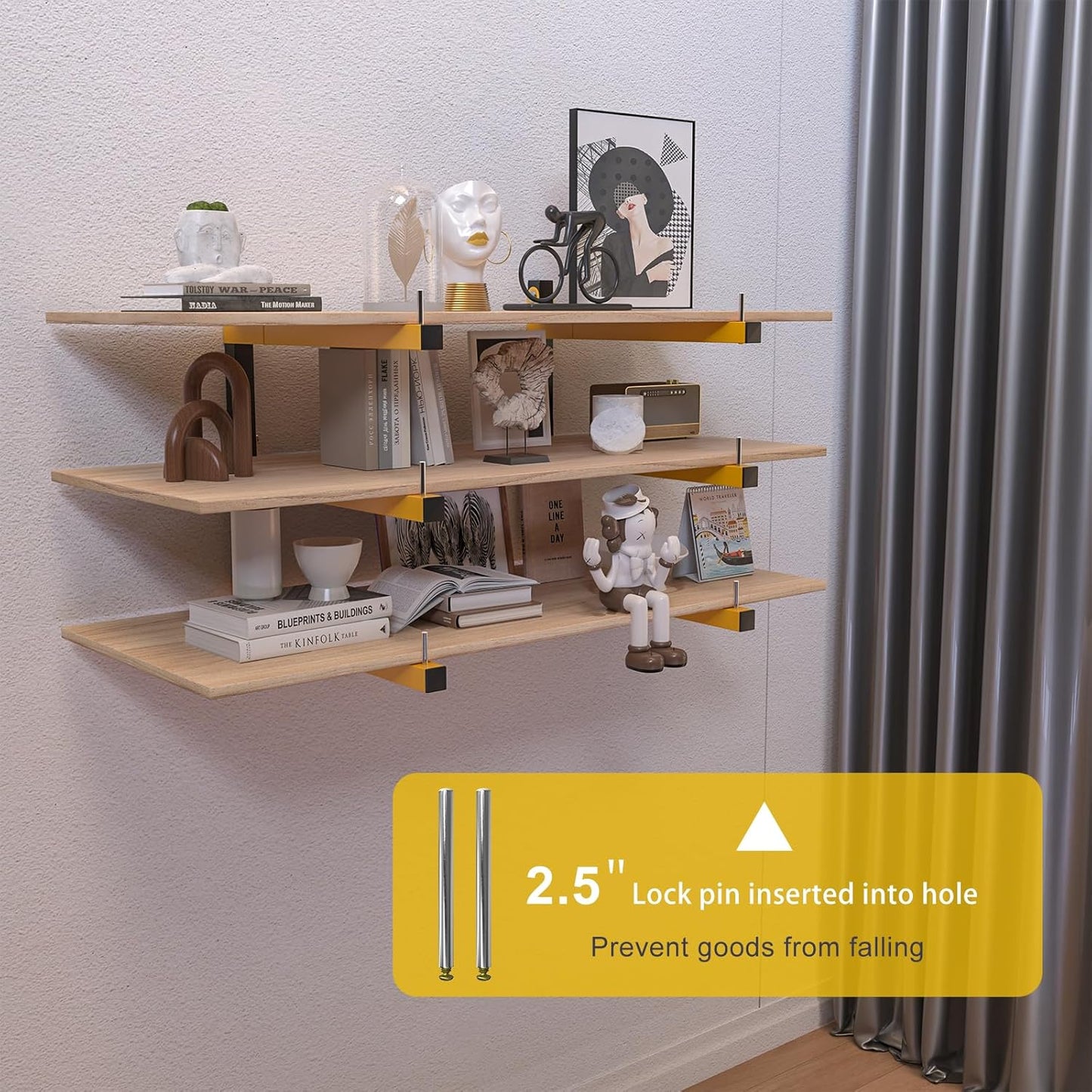 Lumber Storage Rack by [Brand Name] - Heavy Duty Wall Mount Organizer | 1080 LB Capacity, 6 Pack