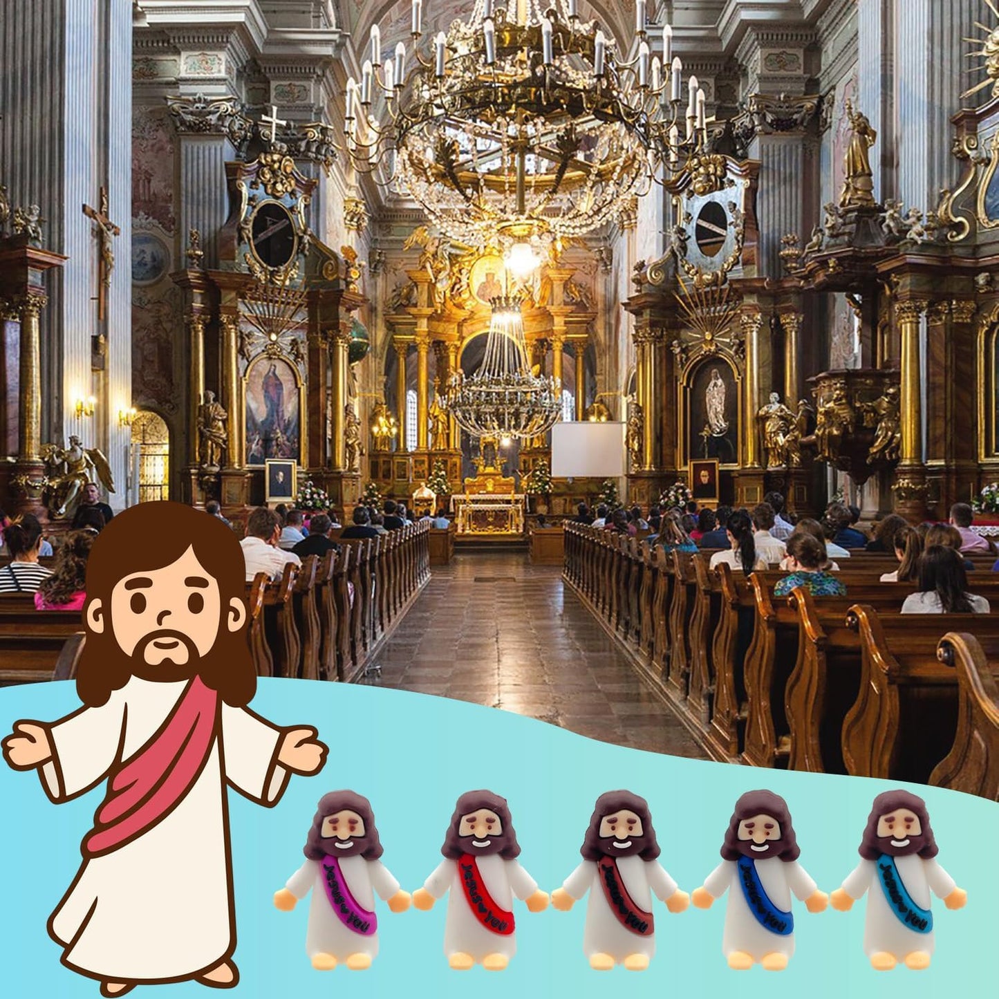 Little Pocket Jesus Figures by [Brand Name] - 50 PCS Rubber Tiny Figurines | Perfect Christian Gifts for Easter & Sunday School