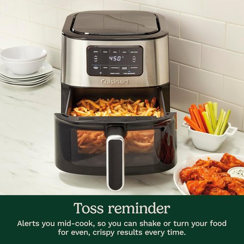 Cuisinart Air Fryer - 6-Quart Large Capacity with 5 Cooking Functions | Stainless Steel & Black