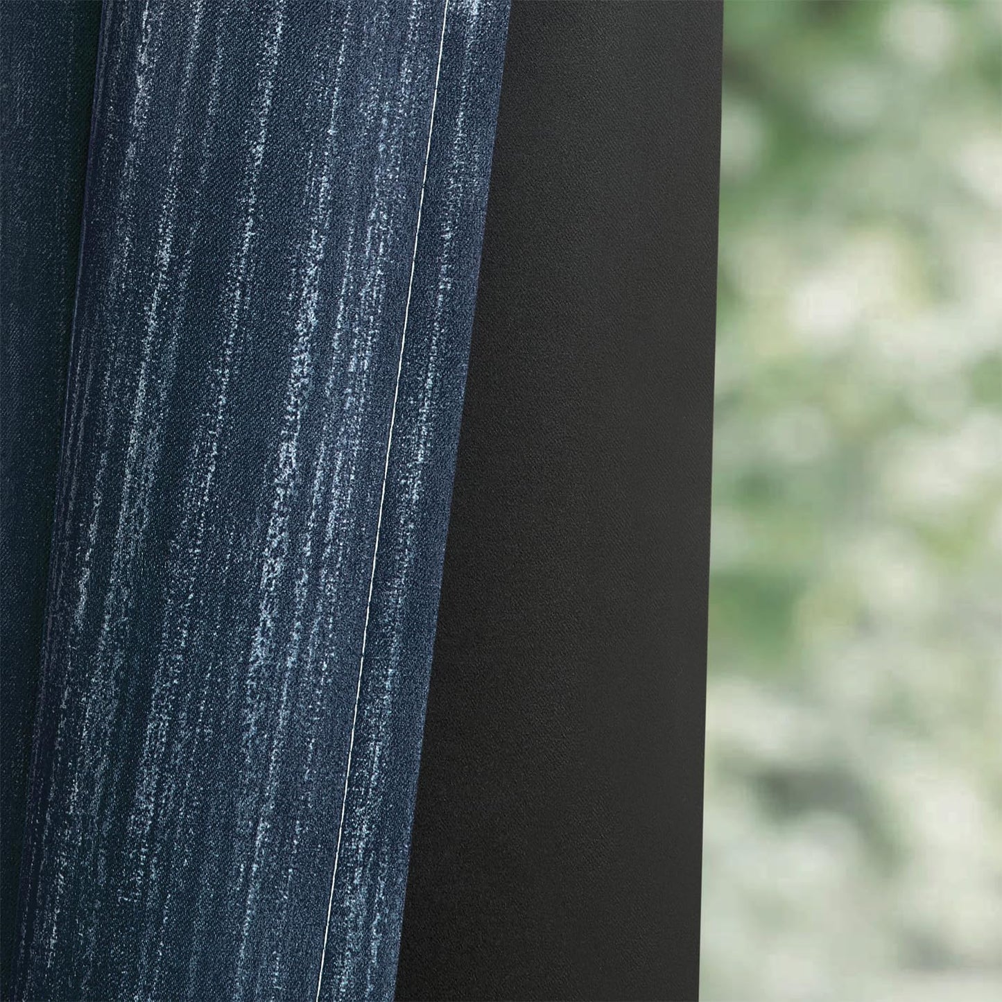 MIULEE Ombre Blackout Curtains - Navy Blue & Grey | Thermal Insulated 84" Drapes for Bedroom & Living Room, Set of 2