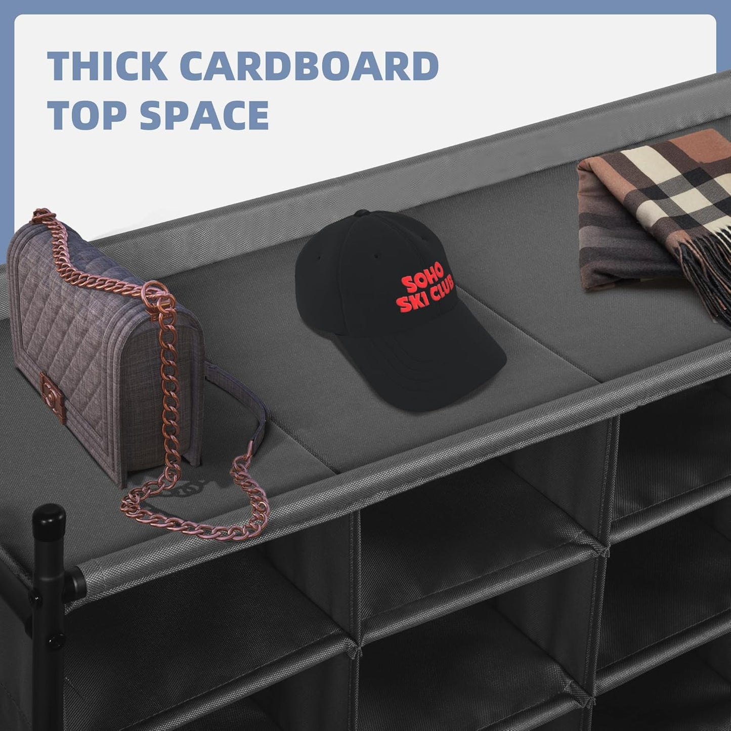 Storage Maniac Stackable Shoe Cubby Organizer - 20-Cube Free Standing Rack for Entryway & Bedroom