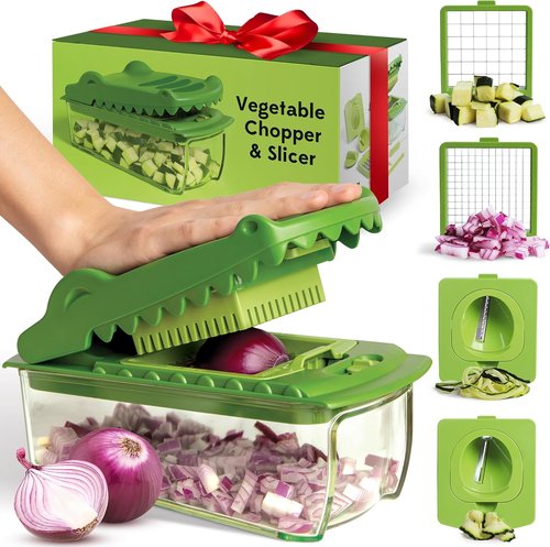 Fullstar Vegetable Chopper & Slicer - Multifunctional Crocodile Onion Cutter | Cool Kitchen Gadget
