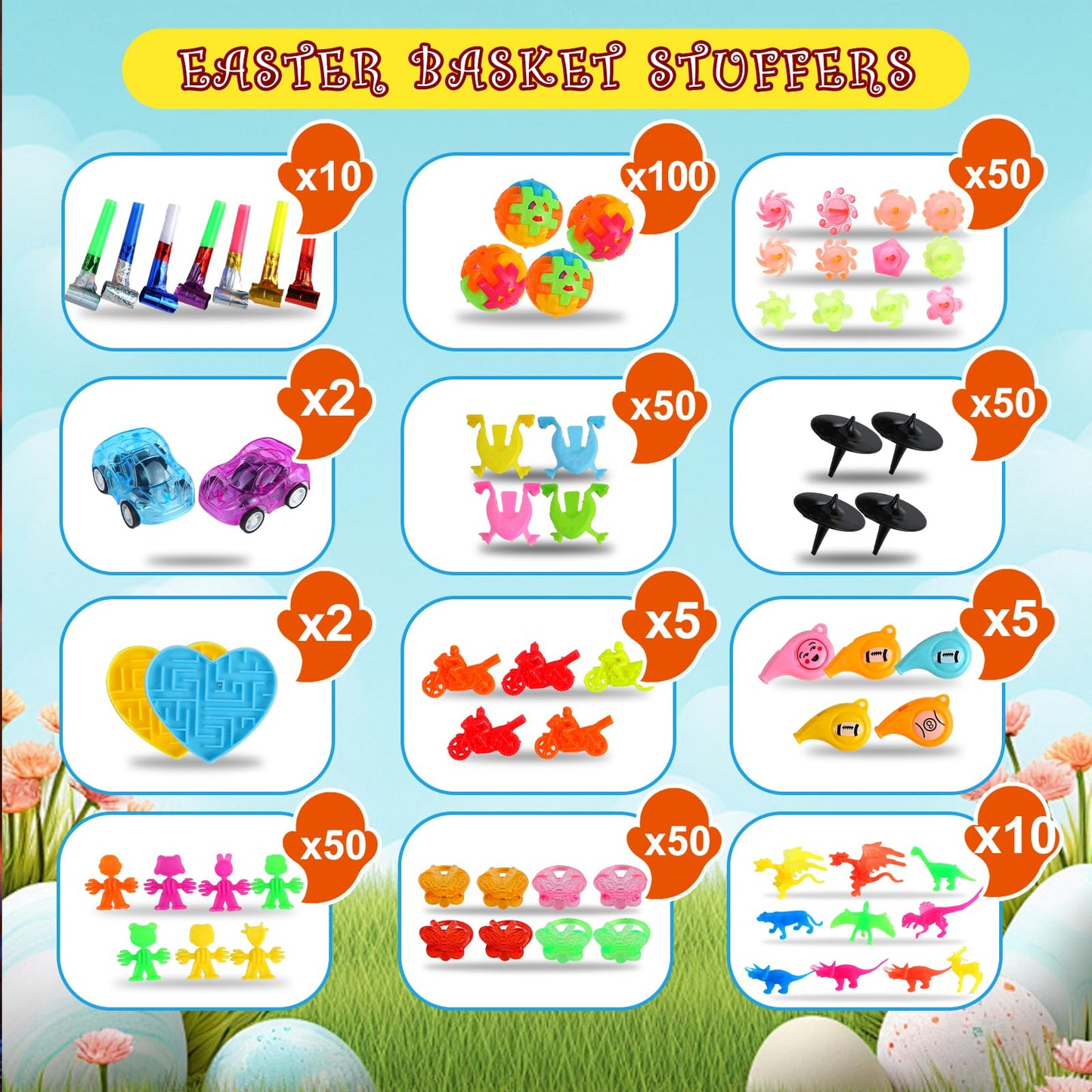 600 Pcs Easter Basket Stuffers for Kids Party Favors,Easter Fillers,Fidget Toys,Bulk Easter Toys,Stocking Stuffers Birthday Gifts,Carnival Treasure Classroom Prizes Box,Pinata Fillers,Easter Egg Hunt