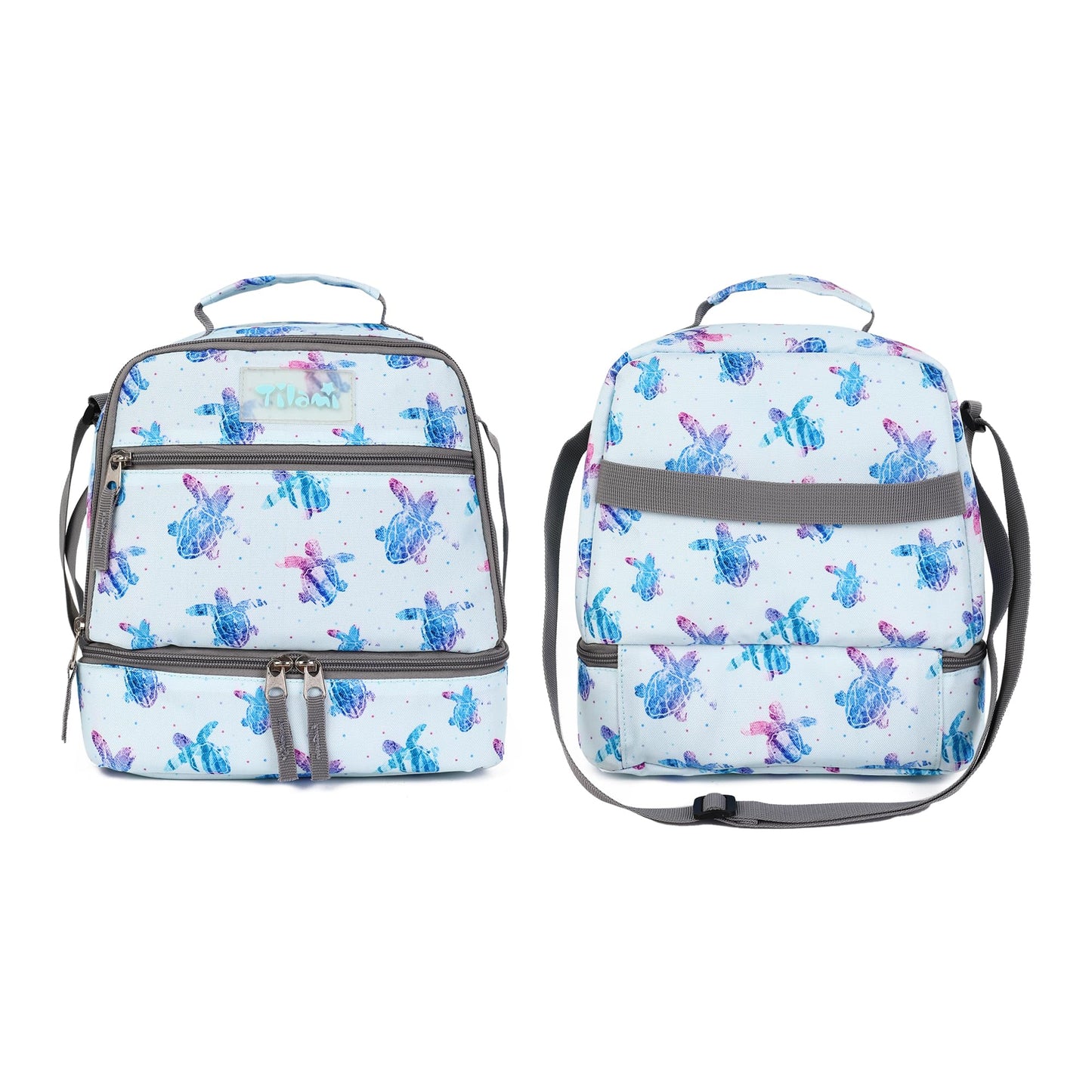 Tilami Lunch Bags Insulated Adjustable Strap Zipper, Water-Resistant Cooler Bags, Bento Bags for Kids Toddlers, Pink Plaid