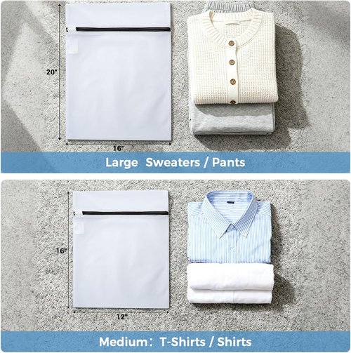BAGAIL Mesh Laundry Bags - Ideal for Intimates, Lingerie & Delicates | Set of 6 (3 Large, 3 Medium)