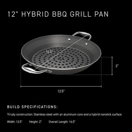 HexClad Hybrid Nonstick Grill Pan - Dishwasher-Safe & Oven-Safe Up to 900°F | Perfect for BBQs