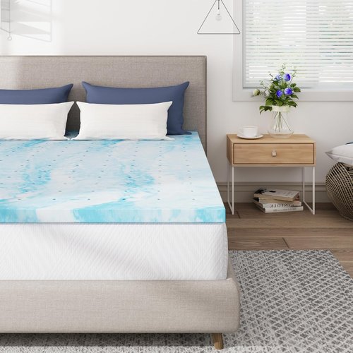 CH Charme House Mattress Topper 2 Inch Twin Size, Gel Infused Memory Foam Bed Topper for Back Pain Relief, Cooling Mattress Pad, CertiPUR-US Certified, 75×38"