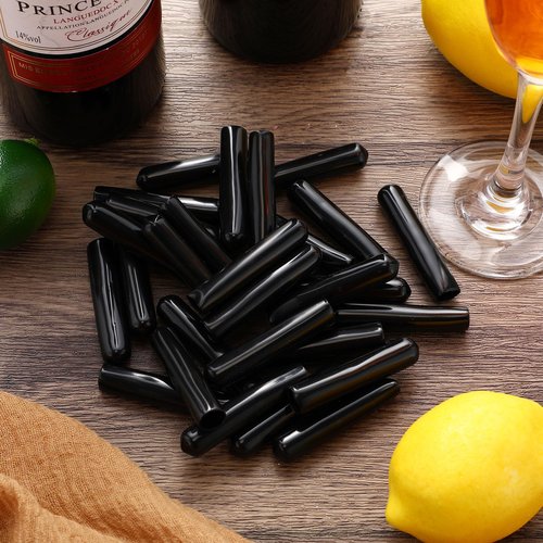 EBOOT 200 Pack Black Rubber Pourer Cap Liquor Bottle Pourer Cover Dispenser Spout Dust Covers
