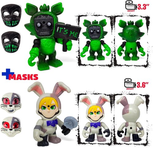 FNAF Mini Figures Collection - 12-Piece Set Inspired by Five Nights at Freddy's | Includes Masks & Characters