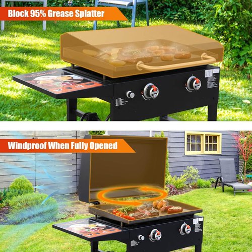 Blackstone Upgraded Griddle Lid - Heat Resistant Hinged Cover for 28'' Griddles | Easy Lift Handle