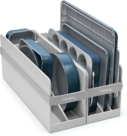Caraway Nonstick Ceramic Bakeware Set - 11 Pieces with Assorted Pans & Cooling Rack | Non-Toxic, Navy