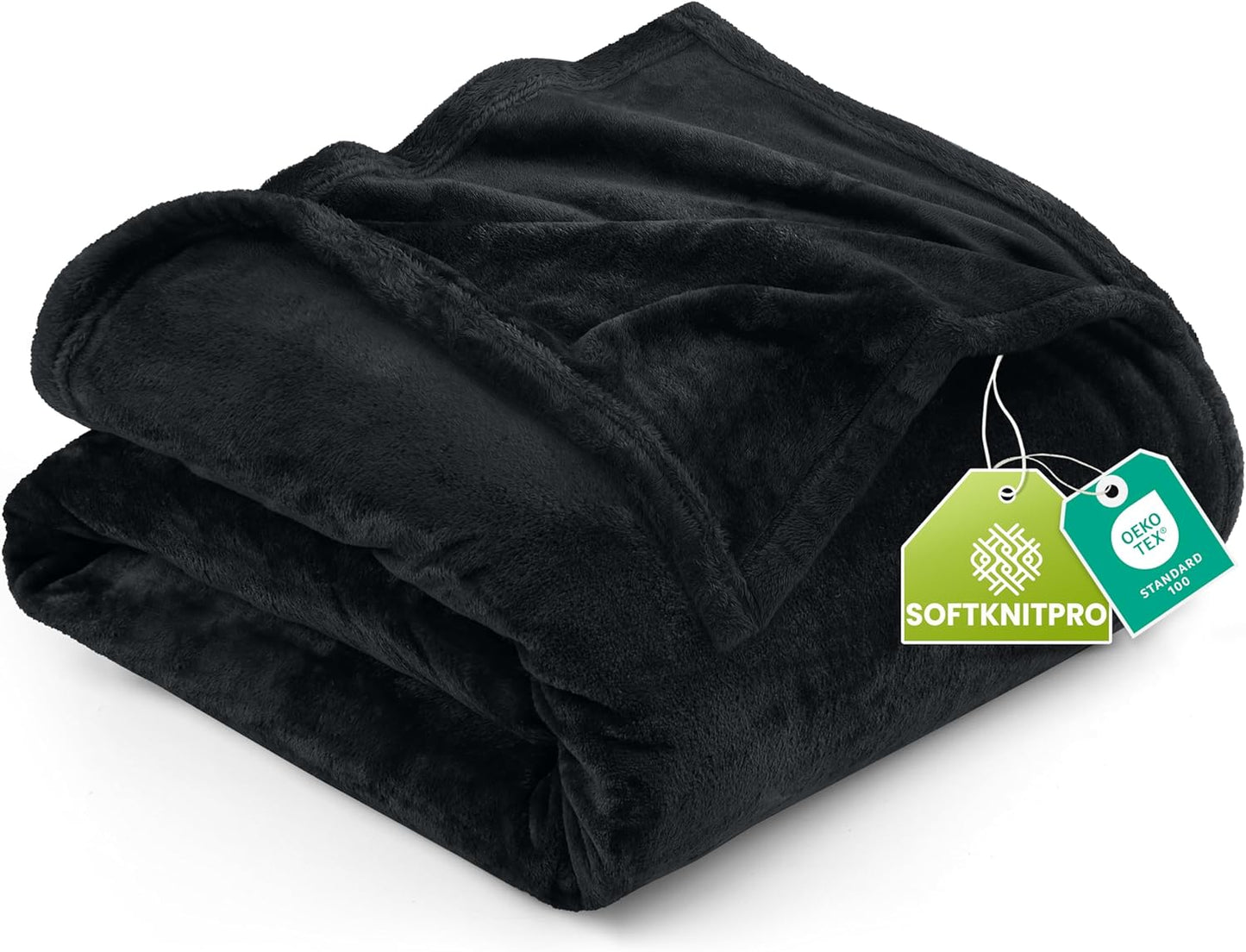 Utopia Bedding Fleece Blanket - Luxury Soft Anti-Static Microfiber | Full Size Black (90x84 Inch)