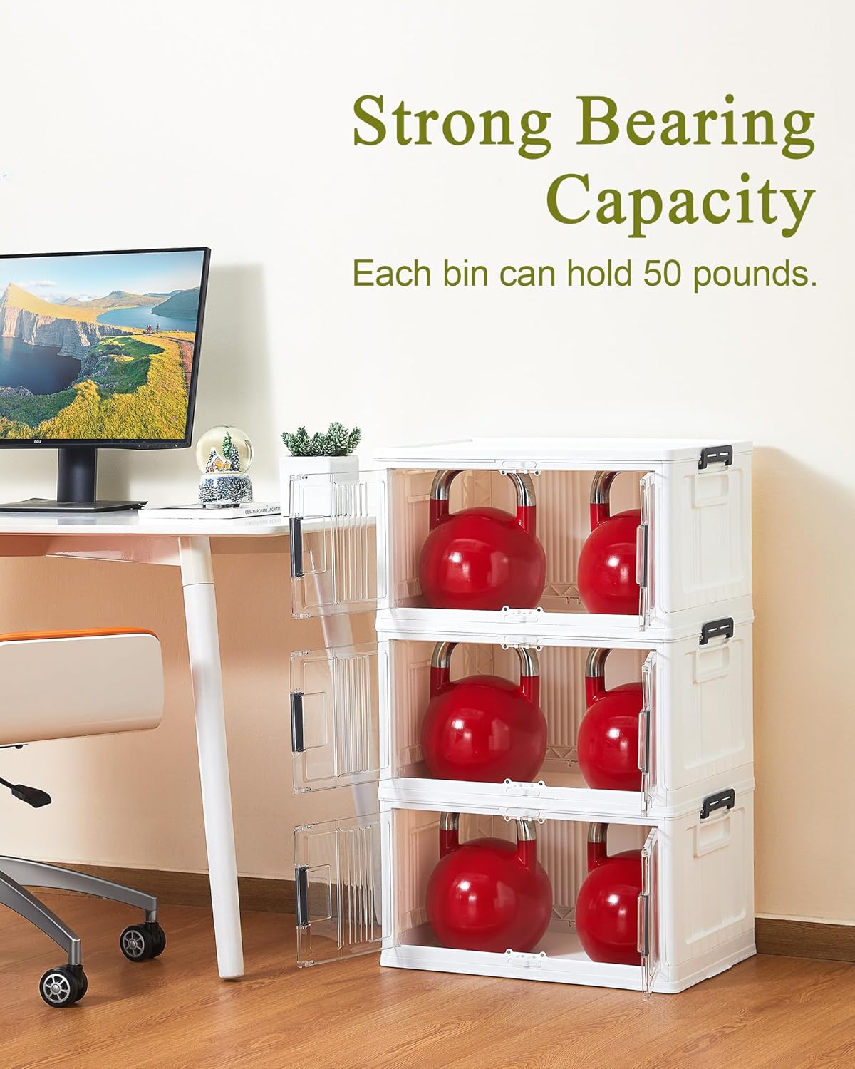 OlarHike 48QT Storage Bins - 3 Pack with 8 Packing Cubes for Organized Travel & Home Storage