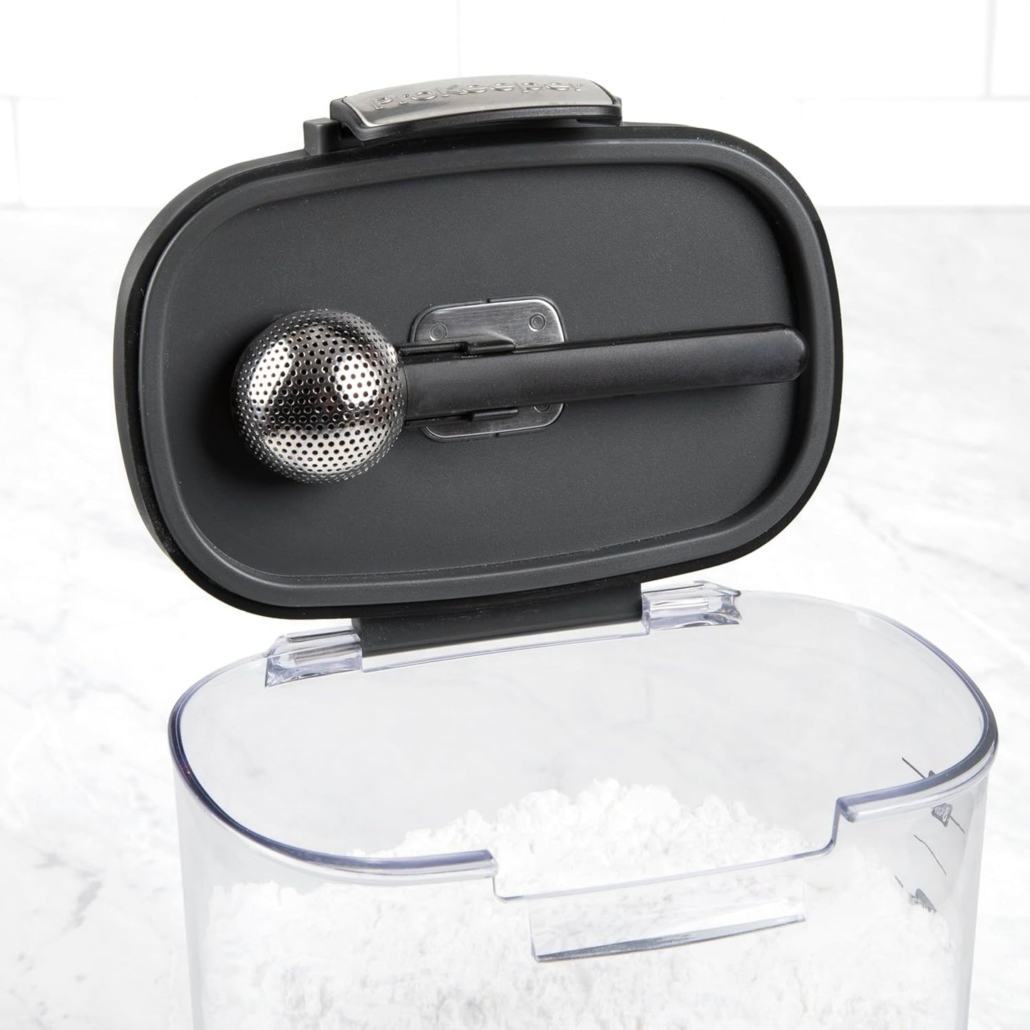 ProKeeper+ Airtight Food Storage Container Set - Clear Plastic Canisters with Magnetic Accessories | 9-Piece Black Set