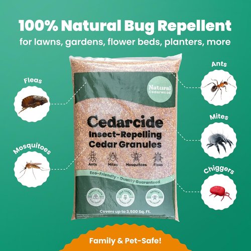 Cedarcide Original Cedar Granules - Natural Flea, Tick & Mosquito Repellent for Yard & Garden | Covers 3,500 sq ft (8 lb)