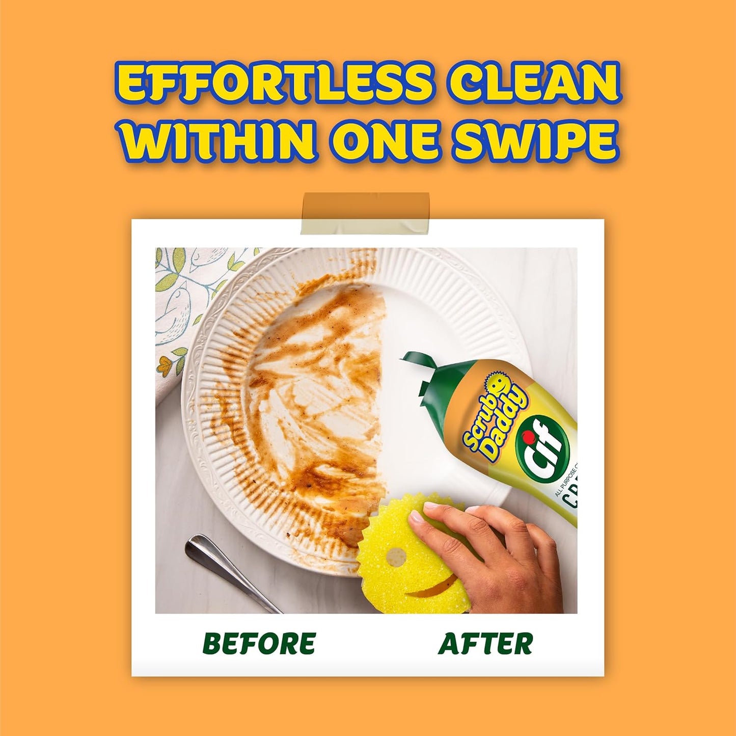 Scrub Daddy Scrub Mommy Kit - Scratch-Free Dual-Sided Kitchen & Bathroom Scrubber + Cif All Purpose Cleaner
