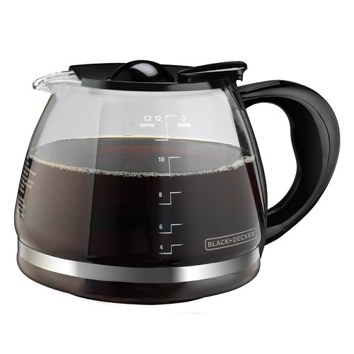 Black+Decker GC3100B TC1200B 12-Cup Replacement Carafe, Black Handle