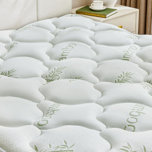 BDEUS Twin XL Mattress Topper Viscose Derived from Bamboo Extra Thick Mattress Pad, Ultra Soft Cooling Mattress Protector Cover with 21" Deep Pocket for Back Pain Relief