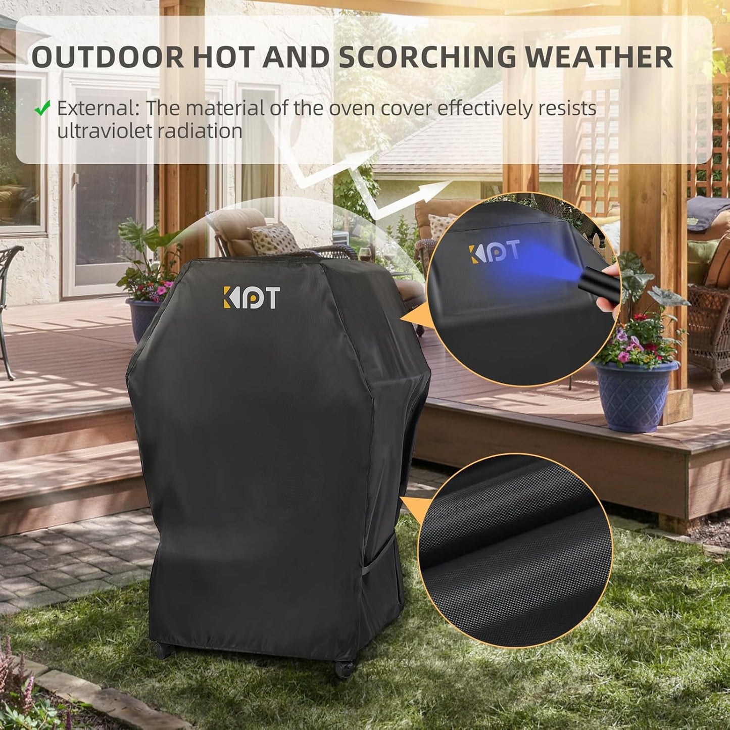KPT 30 Inch Grill Cover - Heavy Duty Waterproof 420D BBQ Cover with Air Vent & Buckle | UV & Fade Resistant for Weber, Nexgrill, Char Broil