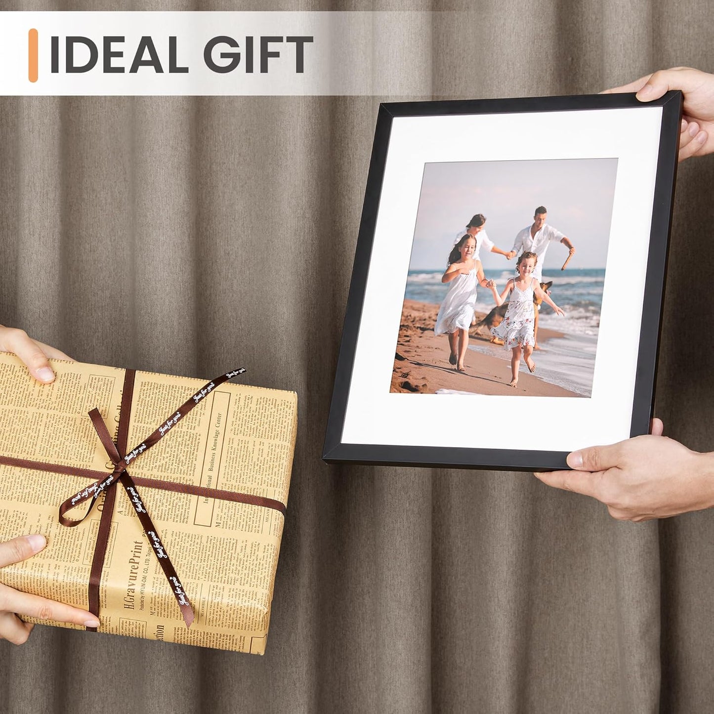 Upsimples 11x14 Picture Frame Set of 5 - Versatile Display for 8x10 or 11x14 Photos | Elegant Black Design