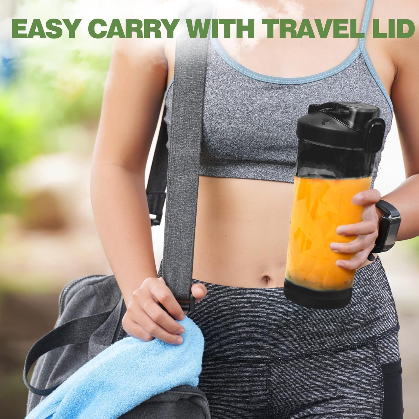Skiennix Portable Blender - Waterproof 20 oz BPA-Free Cup with Travel Lid | Perfect for Shakes & Smoothies