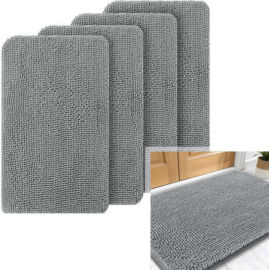 OLANLY Dog Door Mat Bundle - 5 Pieces in Grey | 4 Doormats (30x20) + 1 Extra Mat (30x20)