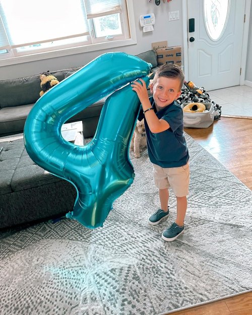 Blue Number 4 Balloon - 40 Inch Large Party Decoration for 4th Birthday Celebrations