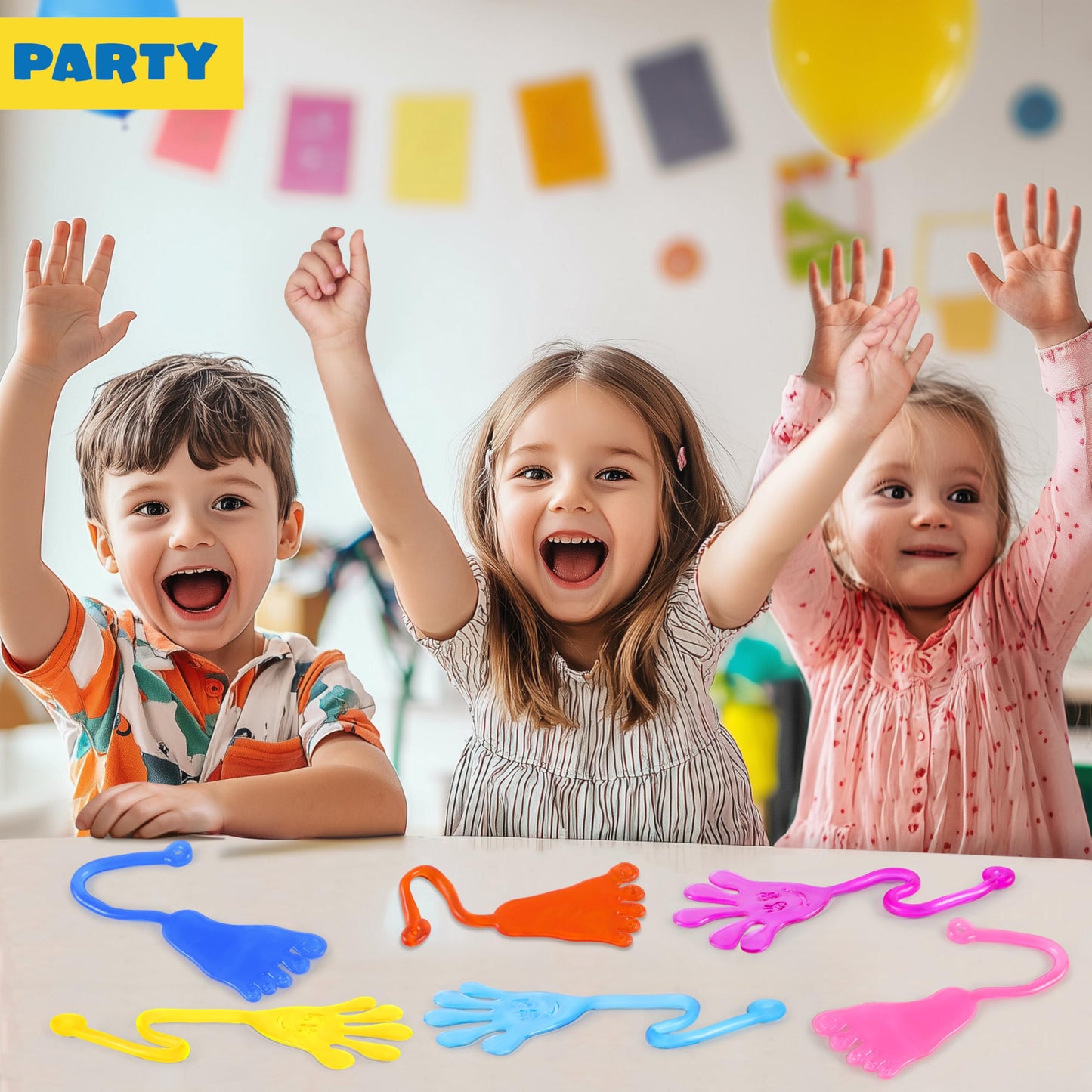 JOYIN Large 30Pcs Sticky Hand and Feet Party Favors, Party Favors Set for Kids, Holiday Traditions, Classroom Treasure Box, Carnival Prizes, Goodie Bag Stuffers