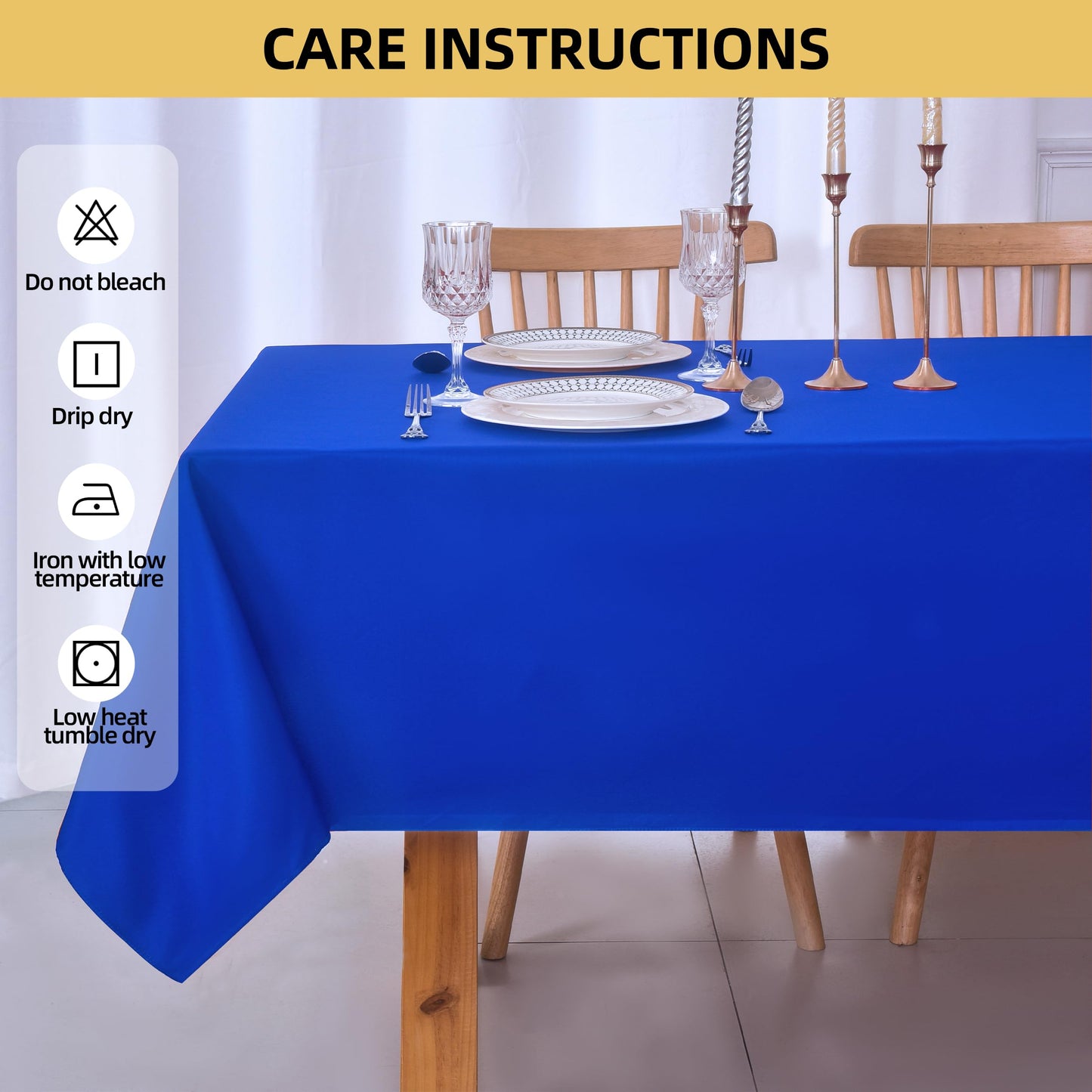 ZarzaaSik 10-Pack Round 108-inch Royal Blue Table Cloths, Solid Stain and Wrinkle Resistant Circular Tablecloth, Premium Plain Weave Polyester Fabric Table Linen Covers for Hotel, Banquet
