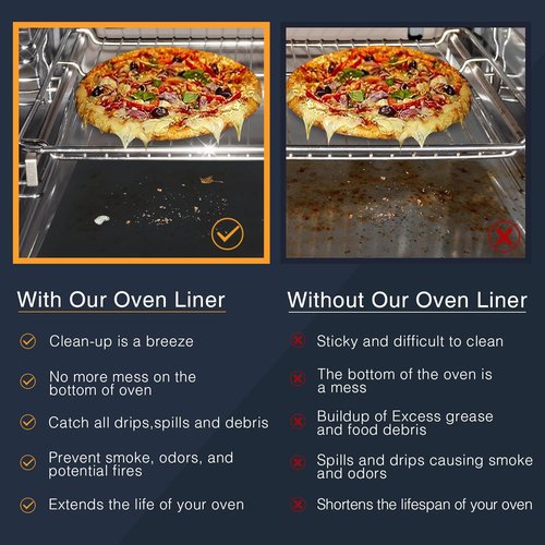 Heavy Duty Oven Liners by [Brand Name] - Non-Stick Floor Protectors | 16 x 24 Inches, Heat Resistant to 500°F