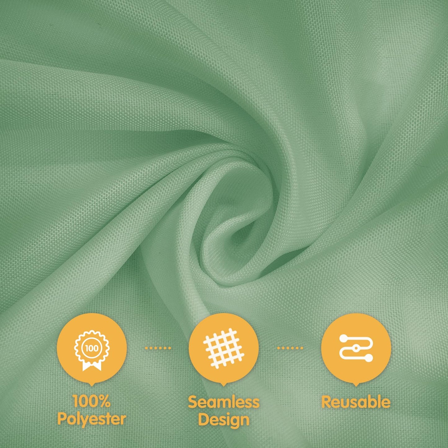 BRILLMAX 10 Pack Sage Green Tablecloths 60 x 126 Inch for 8ft Rectangle Tables - 150 GSM Polyester Fabric, 15" Standard Drop, Water, Stain & Wrinkle Resistant Cloth Cover for Wedding Dining Buffet