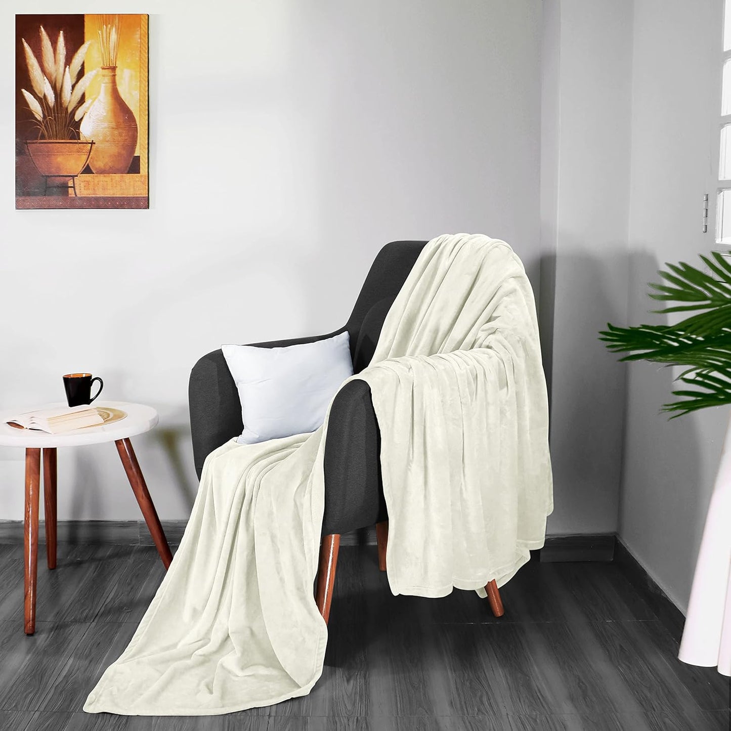 Utopia Bedding Fleece Blanket - King Size Ivory 300GSM Luxury Soft Microfiber (90x102 Inch)