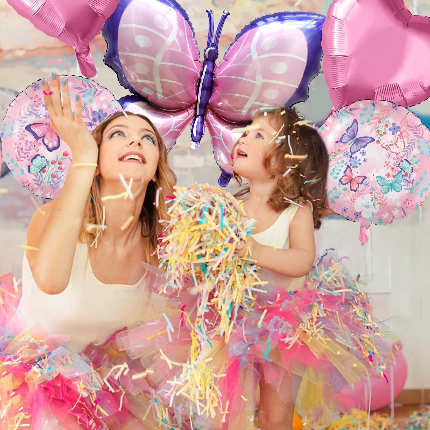 Gatherfun Butterfly Birthday Party Decorations Butterfly Foil Balloons for Girl Party Birthday Decorations