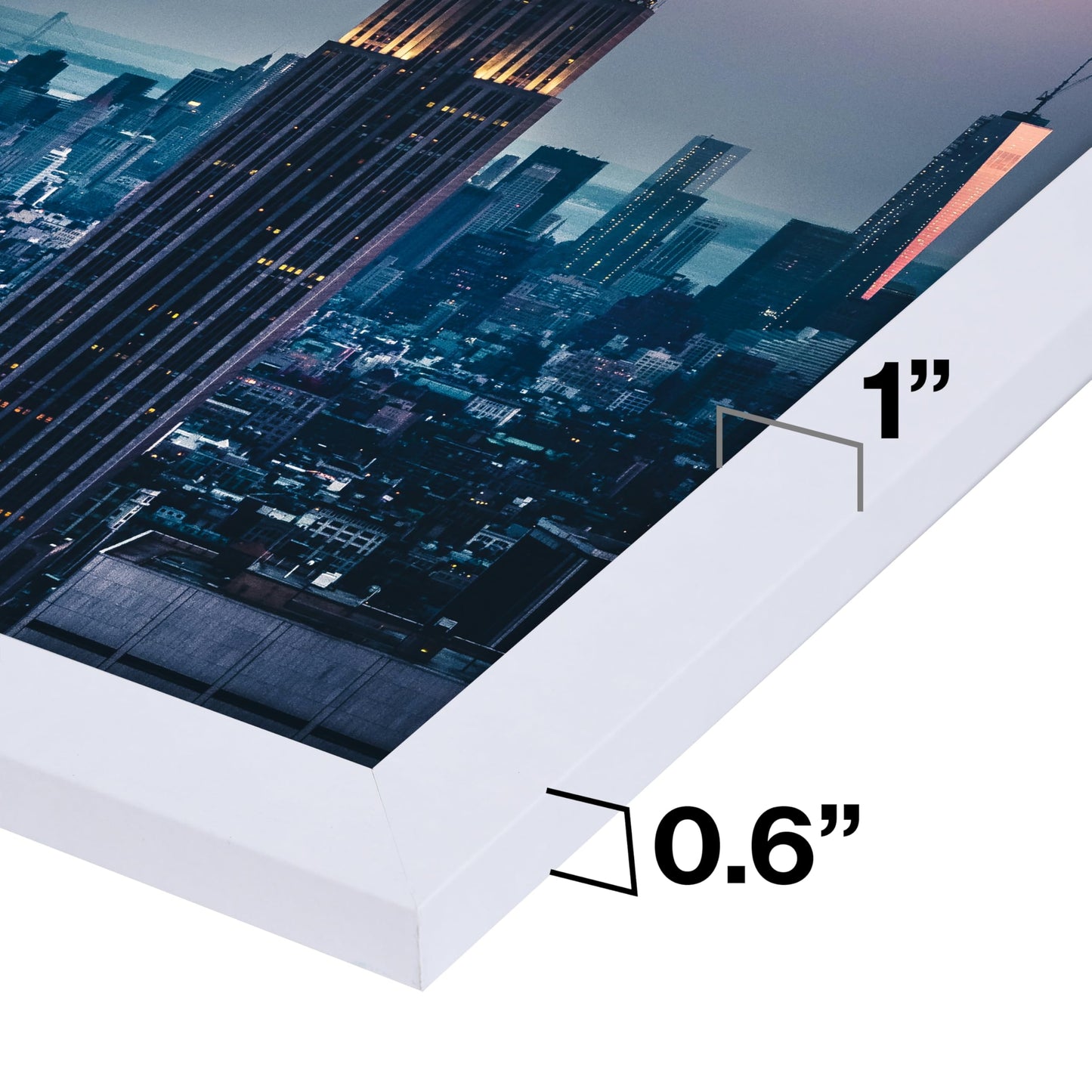 Frame Amo White 18x28 Picture or Poster Frame, 1 inch Wide Border, Smooth Finish, Acrylic Front